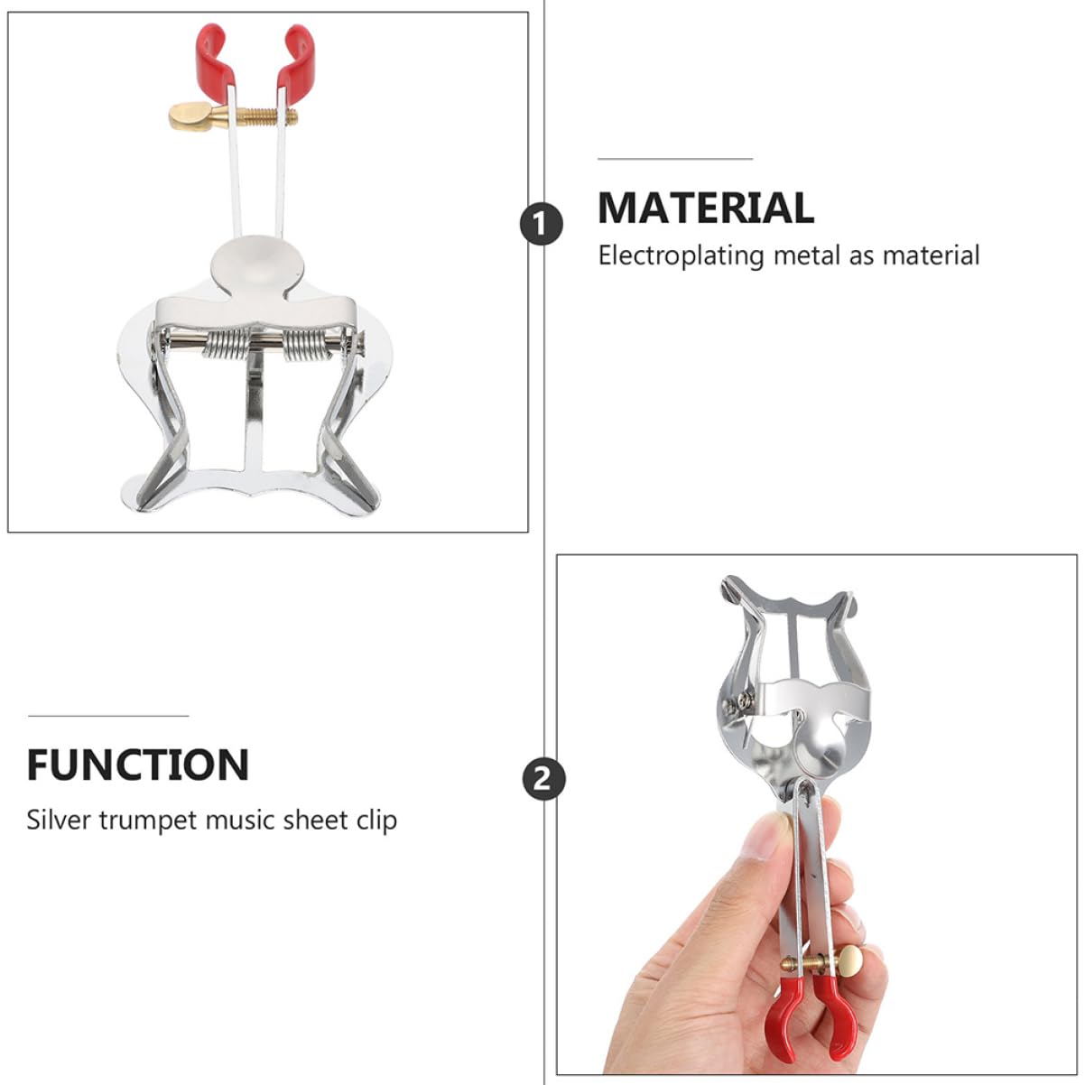 SUPVOX 2sets Marching Lyre for Clarinet Sheet Clip Iron Material Sheet Holder Clip Sturdy and Practical for Music Score 2pcs*2