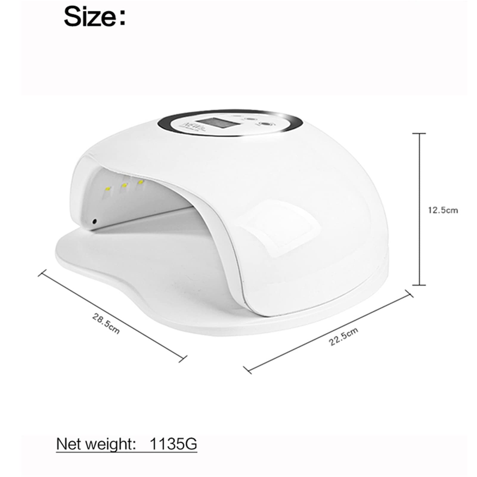 ZYC 5Plus 72W Dual UV Lampada per Unghie Lampada per Unghie per Unghie Gel Polish Polish Polish Light with Bottom 30S / 60S / 90S / 120S Timer LCD Display LCD