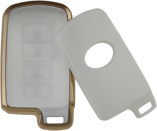 Miniatura 2 de Funda para llavero de TPU compatible con Toyota Avalon Camry Corolla Highlander RAV4 2012-2019 (blancoverde)