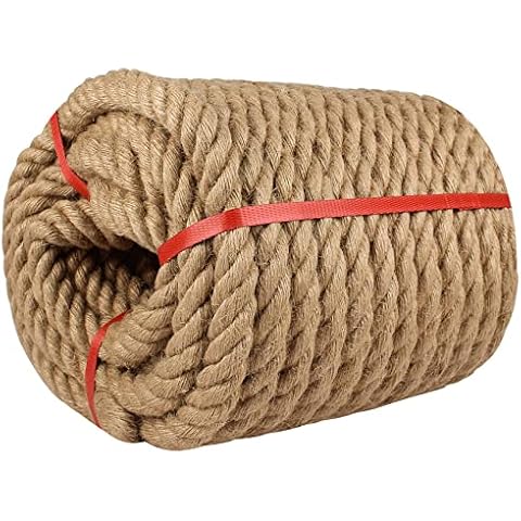 Manila Rope 1 inch 100 ft,Natural Thick Jute Rope,Large Decorative Hemp Rope Great for Gardening,Climbing,Railings,Hammock Nautical,Tug of War Cover