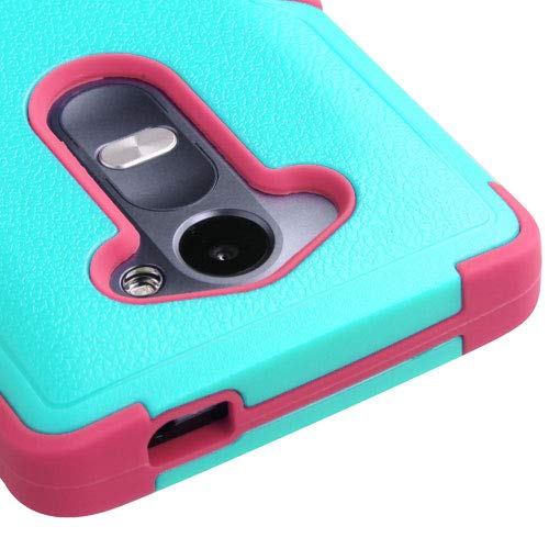 Natural Teal Green/Electric Pink TUFF Hybrid Phone Protector Cover (with Stand) [Military-Grade Certified] for LG C40 (Leon)/H320 LG RISIO LG H345 (Leon) LG H326 (Leon) LG H340 (Leon) LG LS66