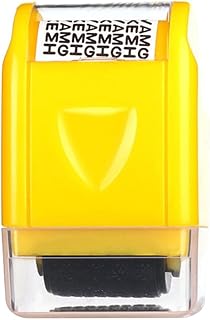 AMSLSIU Manual Confidencial Rodillo Sellos Protección Datos personales Identidad Bloqueador Privacidad Artesanía Protección contra robo Rodillos de tinta, Amarillo