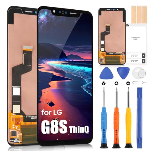 ARSSLY Pantalla OLED para LG G8S ThinQ LCD Display para LG G8S ThinQ LMG810 LM-G810 LMG810EAW Pantalla Táctil Digitizer Repuesto Asamblea + Kit de reparación (negro)