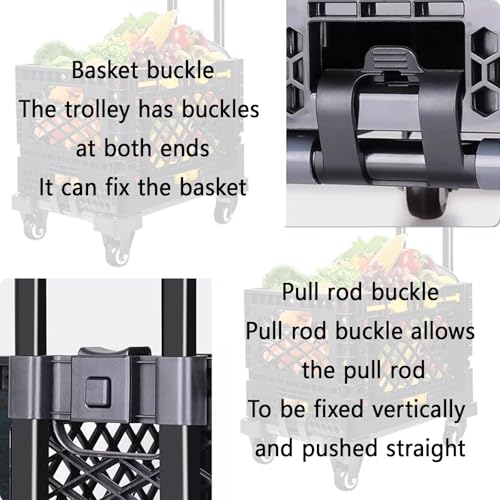 Faltbarer Allzweckwagen mit Aufbewahrungsboxen - Faltbarer Einkaufswagen für Transport Umzug und Lebensmitteleinkauf Hohe Tragfähigkeit und Tragbar – Bild 4
