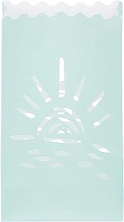 CleverDelights Light Blue Luminary Bags - 30 Count - Sunset Design - Tropical Wedding Party Luminaria