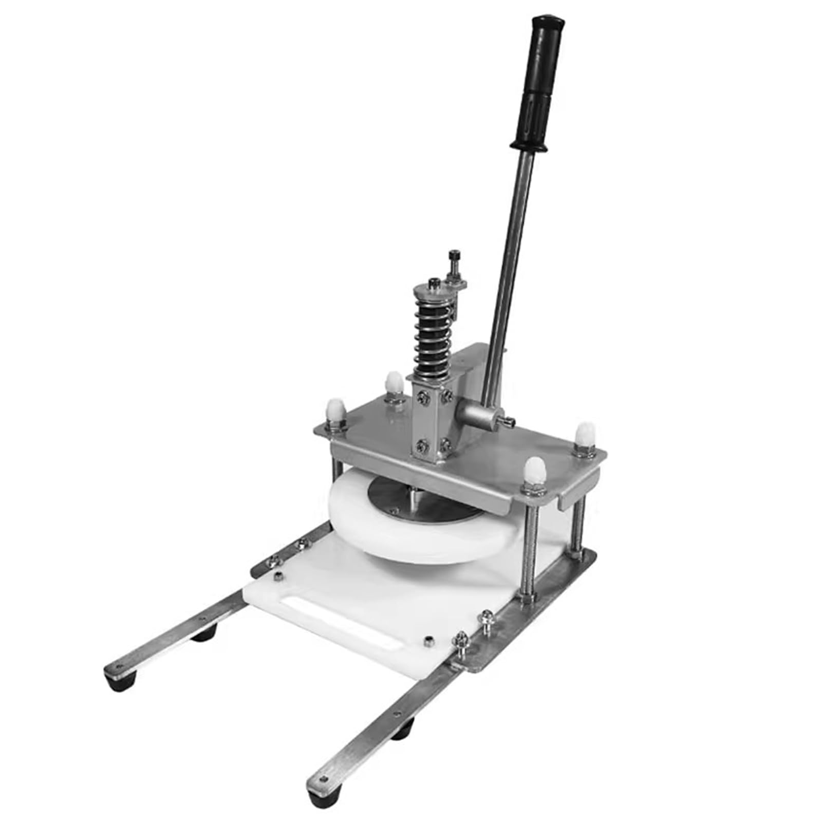 Macchina per impasto per pizza, 25 cm, in acciaio inox, spessore regolabile, manico esteso per torte e polpettoni perfetti, facile da usare