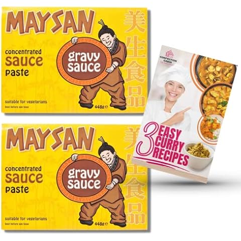 Maysan Gravy Sauce (448 g x 2 packs) with Curry Recipe Leaflet - Chinese Gravy Sauce and Concentrated Sauce Paste for Homeowners and Caterers, Mom, Dad, Family, and Vegetarians Cover
