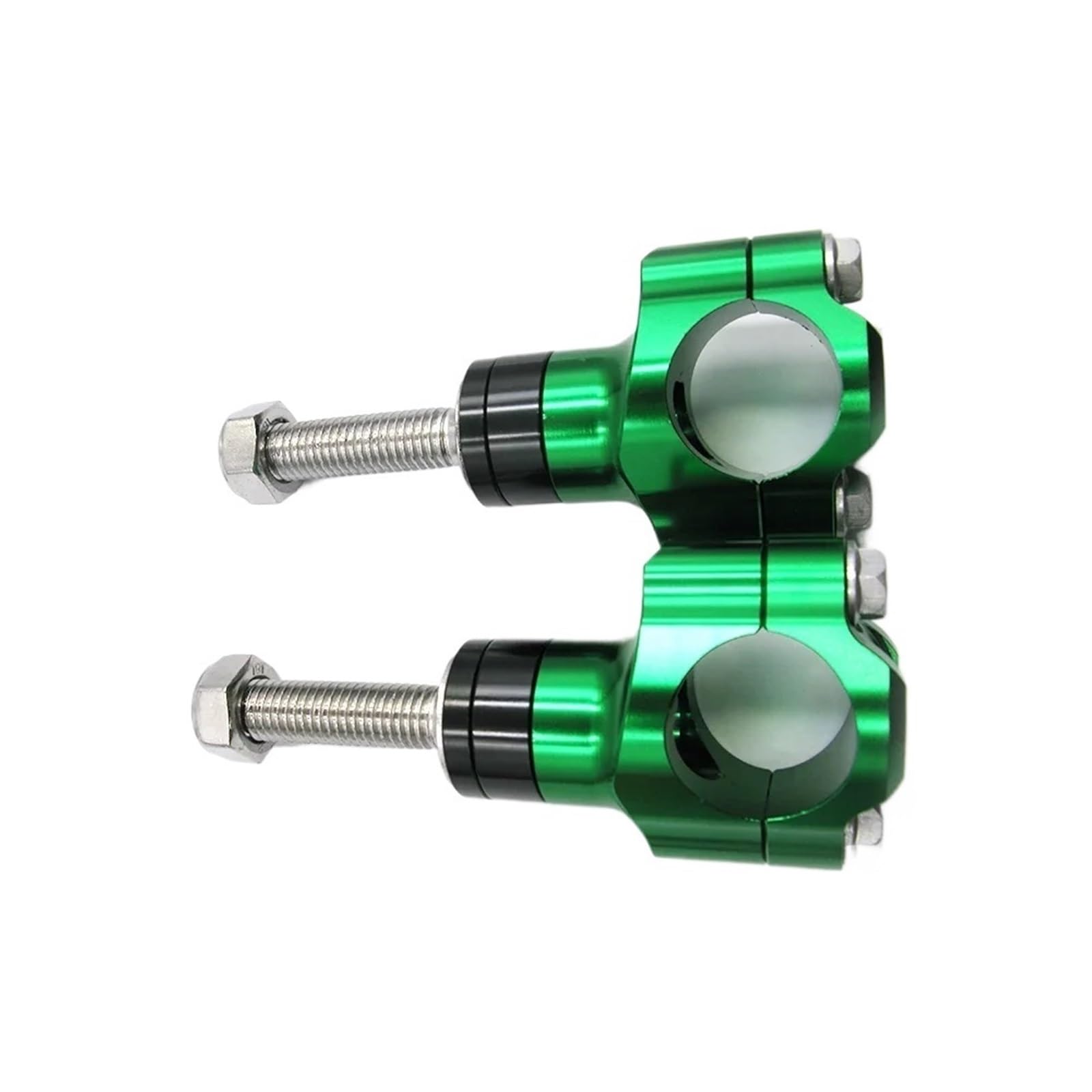 RVIFY Motorcycle Handlebar Clamp CNC Aluminum Alloy Bar Clamps 1 1/8" 28mm HandleBar Riser Motorcycle Bar Clamps(10mm Green)