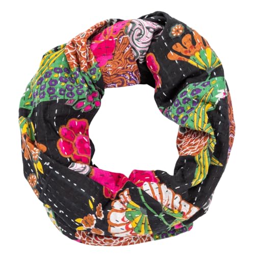GreaterGood Waves of Color Infinity Scarf Handmade Fair Trade Woven and Crocheted Silk Blend Fashion Accessory for Women