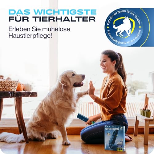 PETPROVED Krallenschleifer für Hunde mit LED-Licht Krallenschleifer Hund Krallenfeile für Hunde Krallenschleifer Krallenschere Hund Hundekrallenkürzer Hundefeile Krallen Nagelfeile Elektrisch