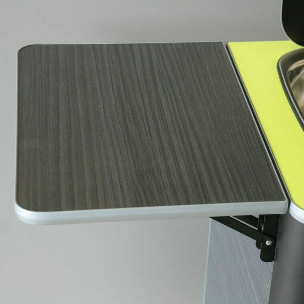 2 pièces Camping-Car Support Pliant Table étagère Camping-Car Caravane Finition Noire Acier Inoxydable Mini Table Pliante Accessoires de Voiture