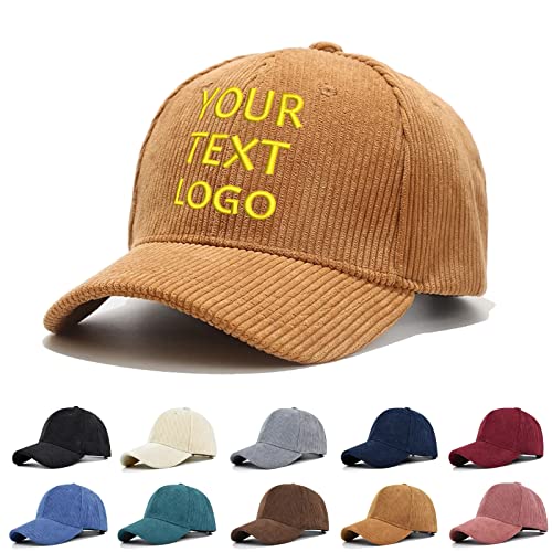 Recopilación de Gorras Bordadas favoritos de las personas. 42 Reuhen Gorra de BéIsbol de Pana Personalizada con Bordado Texto y Logotipo, Gorra Ajustable Personalizada, Navidad Regalo para Madre, Padre, Hombre, Mujer, Amigo