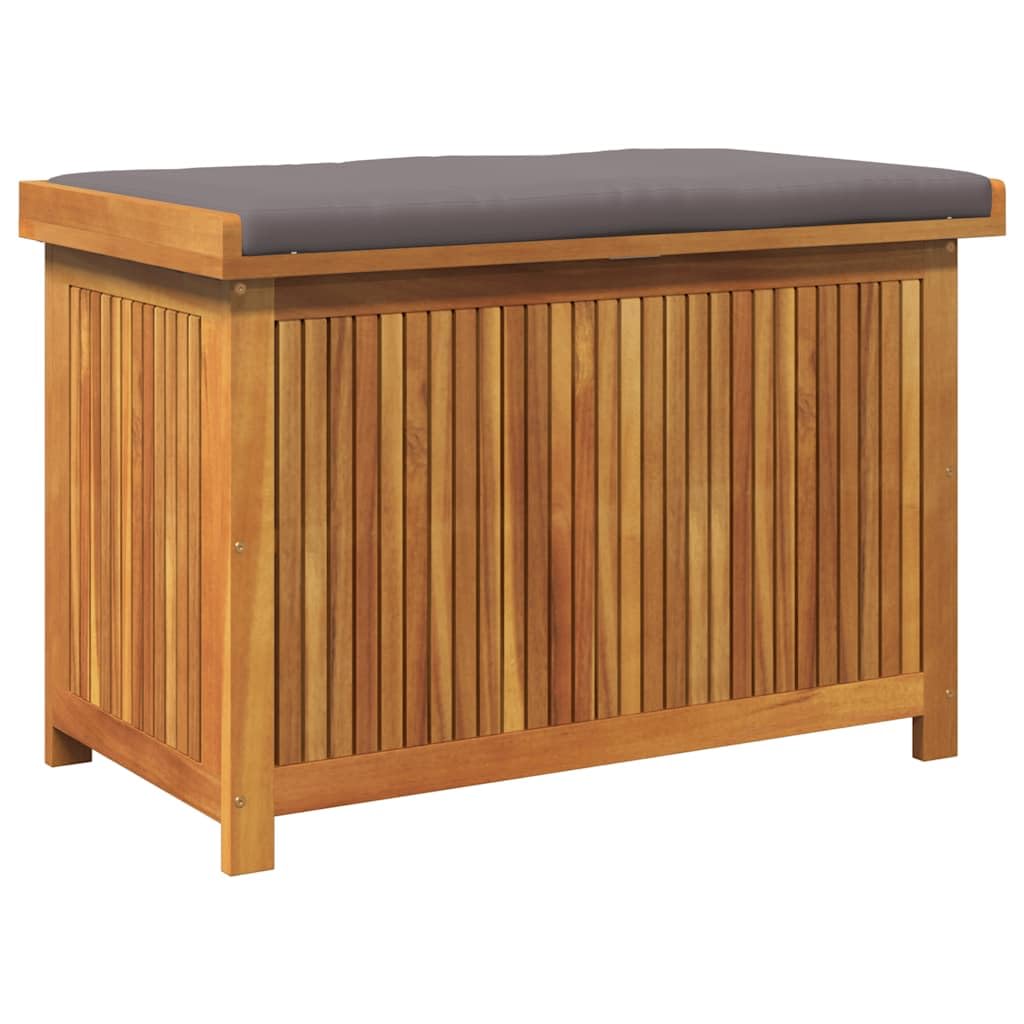 Gecheer Scatola per Cuscini da Esterno, Contenitore di stoccaggio con Coperchio e Borsa Impermeabile, 90 x 50 x 60,5 cm, Legno massello di Acacia, per Arredamento Giardino e terrazza