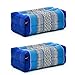 LEEWADEE Bloc de Yoga - Yoga Bloc en kapok Fait à la Main, Coussin Brique en kapok Artisanal pour Le Yoga, Ensemble de 2, 35 x 18 x 12 cm, Bleu