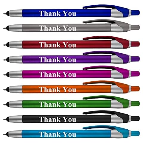 "Thank You" Greeting Gift Stylus Pens For TouchScreen Devices - 2 in 1 Multifunction Pen - Compatible With Tablets, iPads, iPhones 100 Pack Cover
