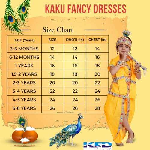 Image of Kaku Fancy Dresses Ramayan Costume for Kids | Infant Baby Ram Dress | Mata Sita /Seeta Costume | Hanuman Costume for Boys with Accessories
