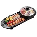 Hot pot with Grill 2 in 1 Electric BBQ Grill Shabupot 2200W Non-Stick Korean Barbecue Grill Indoor for 2-12 People Independent Dual Temperature Control 110V(27 Inch)