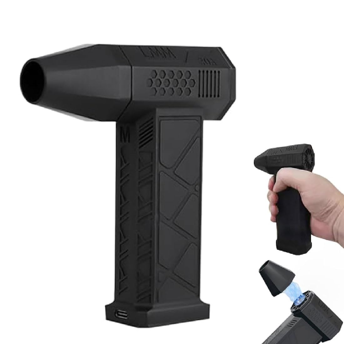 Ac-27 Air Duster, 2025 New Air Duster Ac-27, Compressed Air Duster PC Cleaner, 130000RPM Electric Air Blower, 3-Speed Cordless Rechargeable Mini Air Blower, Jet Blower for Office, Car, Home (Black)
