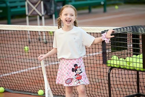 Image of Disney Stitch丨Frozen丨Princess丨Minnie Mouse Girls Skirts Inner Pocket Shorts + Scrunchie Athletic Golf Tennis Skorts 2-9Y