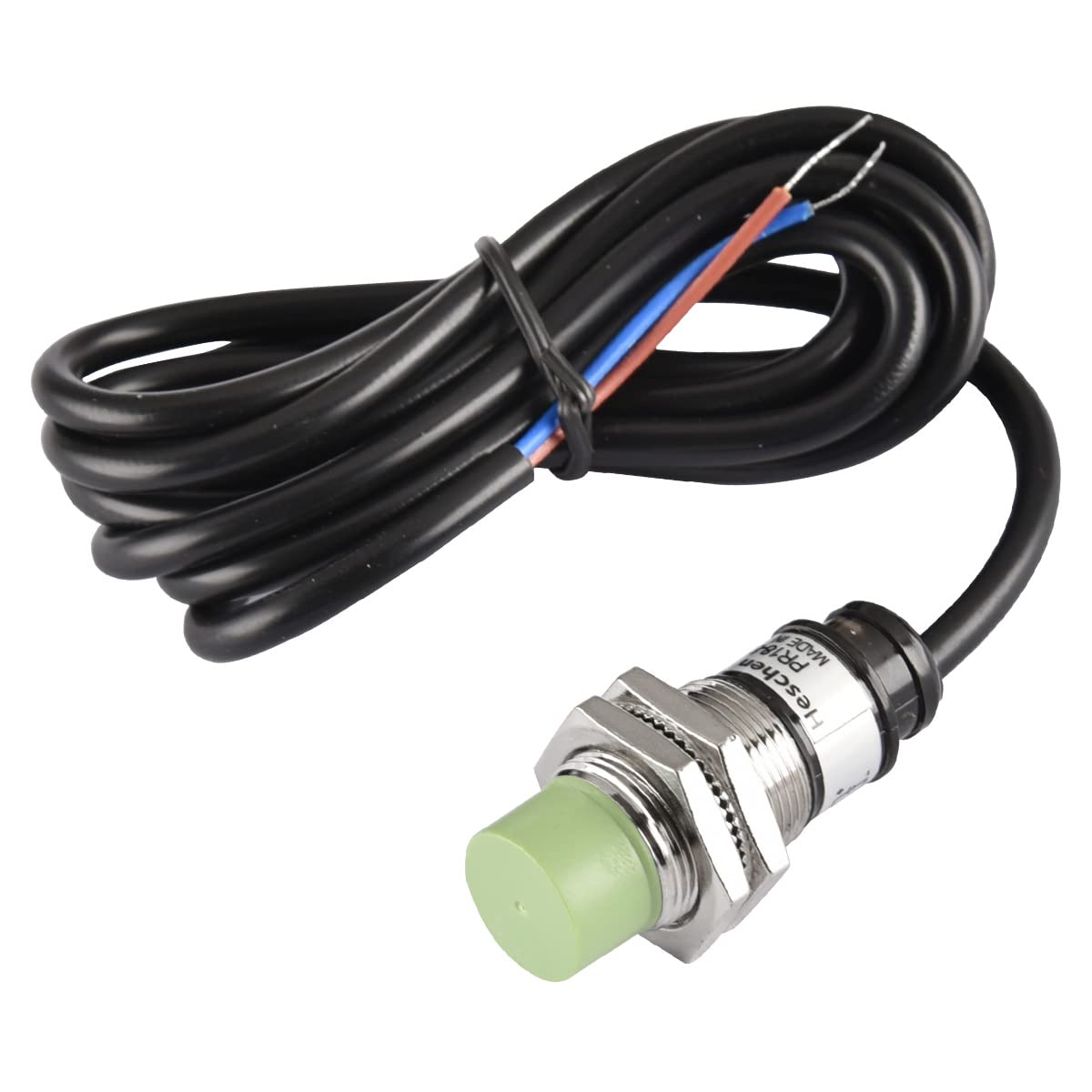 Heschen Capteur de proximité inductif PR18-8DC de type cylindrique, détection de 8 mm, M18 rond, non blindé, 12-24 VCC, 2 fils,