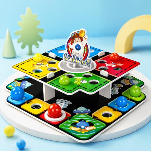 Image of Goyal's Super Chess Ludo Battle 3D Aeroplane Chess | Space Theme Strategy Board Game for Kids & Family | Multi-Layered Flying Chess Game | Floor Puzzle & Brain Development Toy