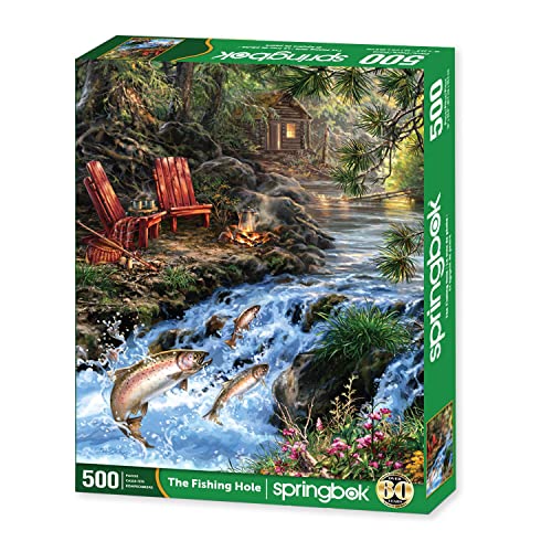 Springbok\'s 500 Piece Jigsaw Puzzle The Fishing Hole - Made in USA