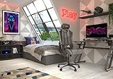 Aerocool DUKEBK AeroSuede krzesło gamingowe, oddychające, regulowane oparcie, czarne, L