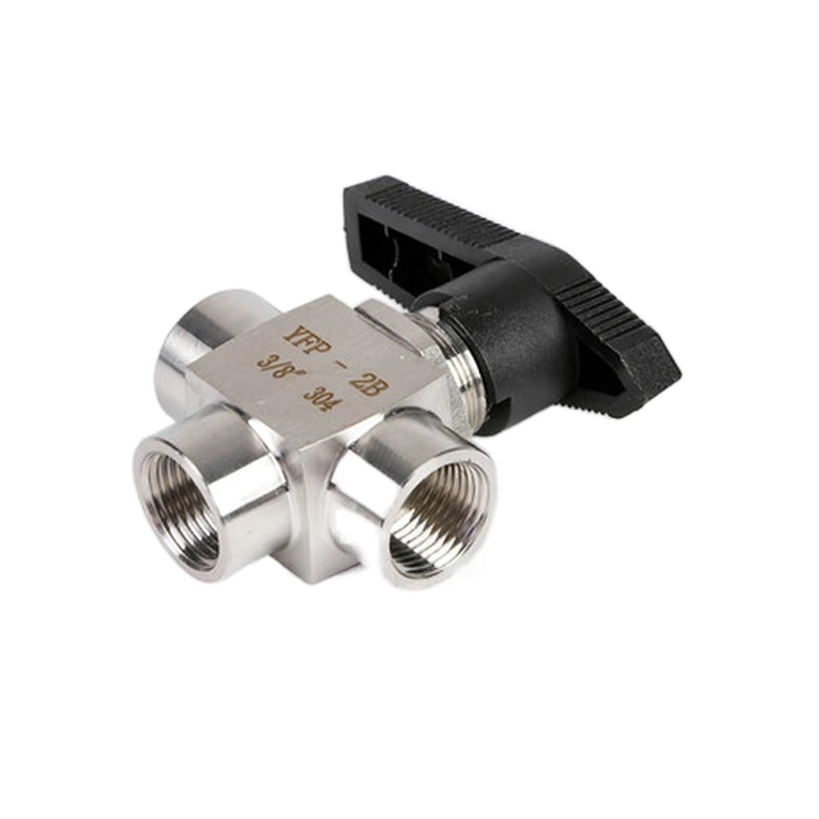 Válvula de bola 3 vías con panel alta presión tipo L 1/8" 1/4" 3/8" 1/2" 3/4" tres rosca hembra acero inoxidable(DN20)