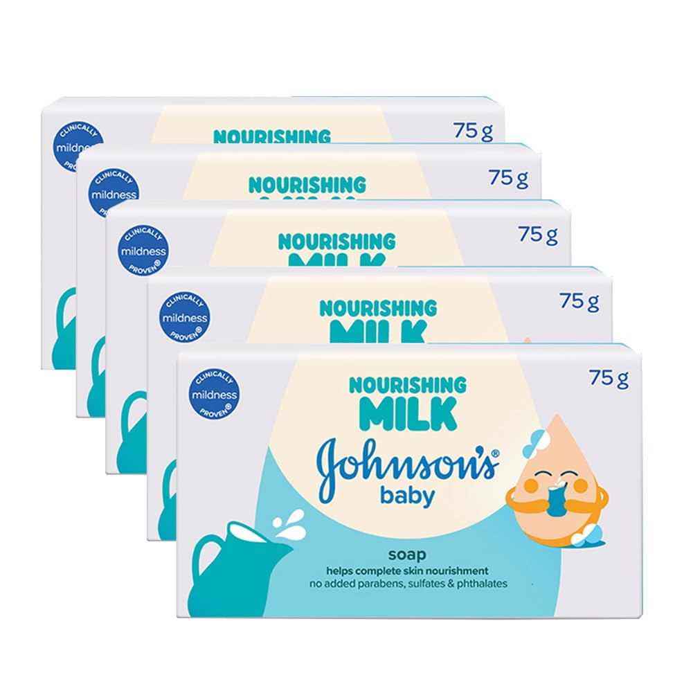 Johnson's Baby Soap Nourishing Milk 75g Pack of 5 | Gentle, Mild & Hydrating Baby Bath Soap | With Milk Proteins-image-36
