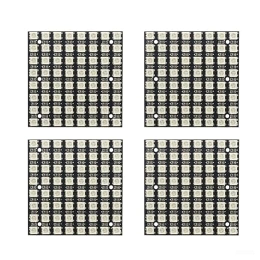4-Pack 64-Bit Pannello LED 5V RGB Modulo di Luce per Progetti Kit Elettronici FAI DA TE Compatibile con Microcontrollori +