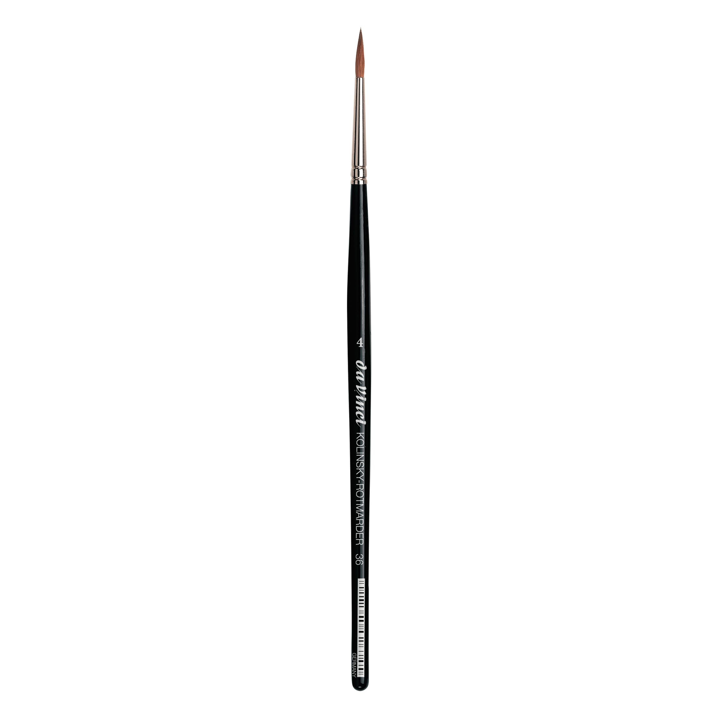 da Vinci Watercolor Series 36 Paint Brush, Round Russian Red Sable with Black Handle, Size 4