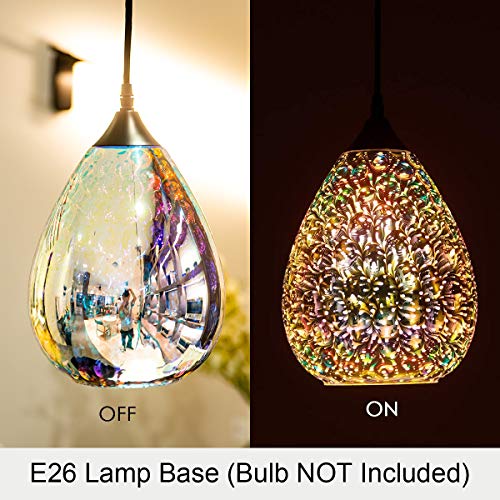 Pendant Lights For Kitchen Island, Glass Modern Hanging Ceiling Light Fixtures Dining Table Bathroom Bedroom Sink Bar, Pendant Kitchen Lighting With Colored Shade 7.8 Inch Diam #TOP2