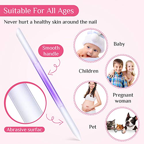 6 Pieces Glass Cuticle Pusher Glass Cuticle Stick Set Double Sided Crystal Glass Nail Files Manicure Pedicure Precision Filing Cuticle Remover (Pink, Blue, Purple, Orange, Yellow, Green) #TOP3