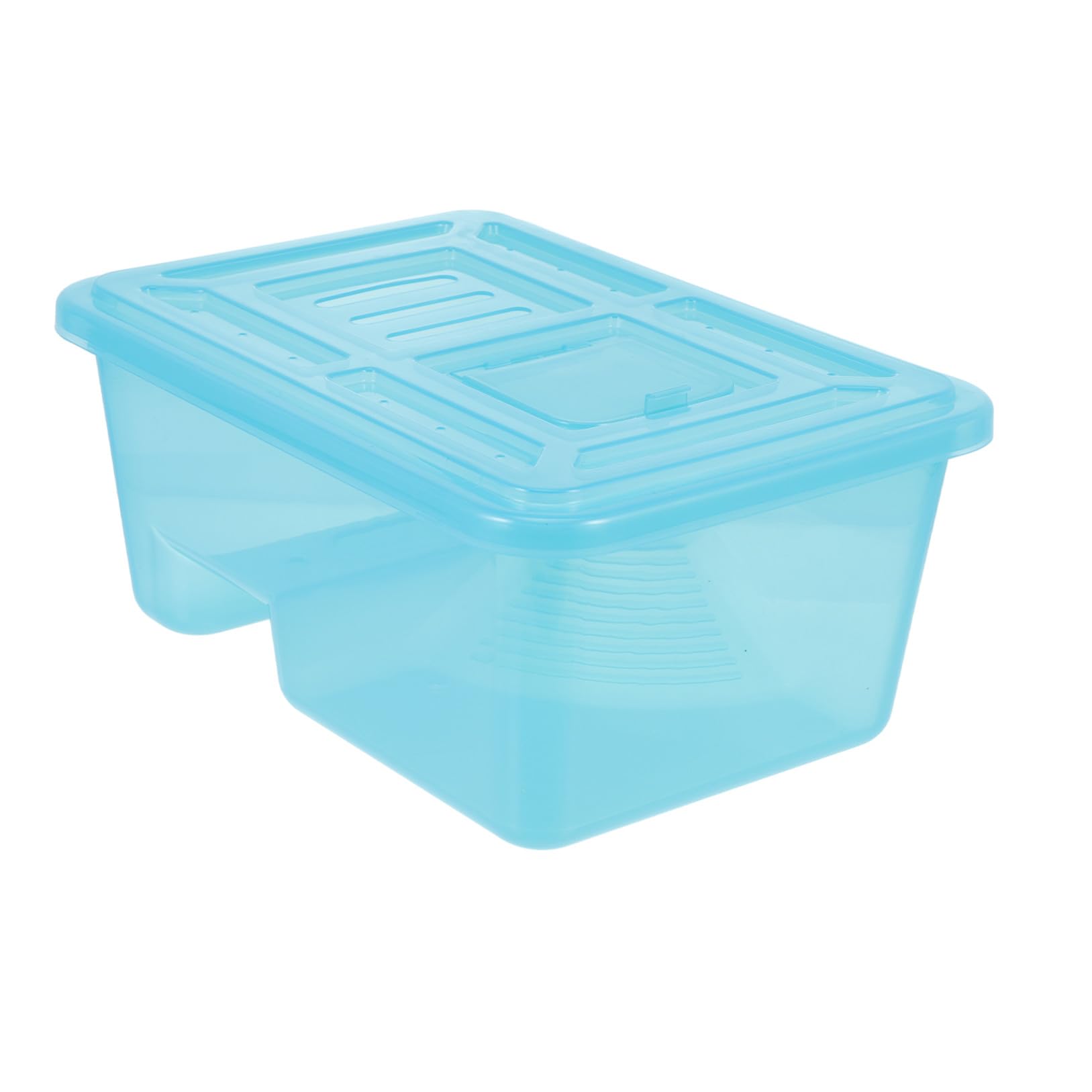 BESPORTBLE Vasca per Tartarughe Blu in Plastico Monopezzo Piattaforma per Asciugatura per Rettili e Terrari da Terra