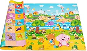 ZIHRA Double Sided Water Proof Baby Play Mat for Crawling Kids Play Mats for Floor Playing Mat for Babies Large Size (6 x 4 ft), Multicolor