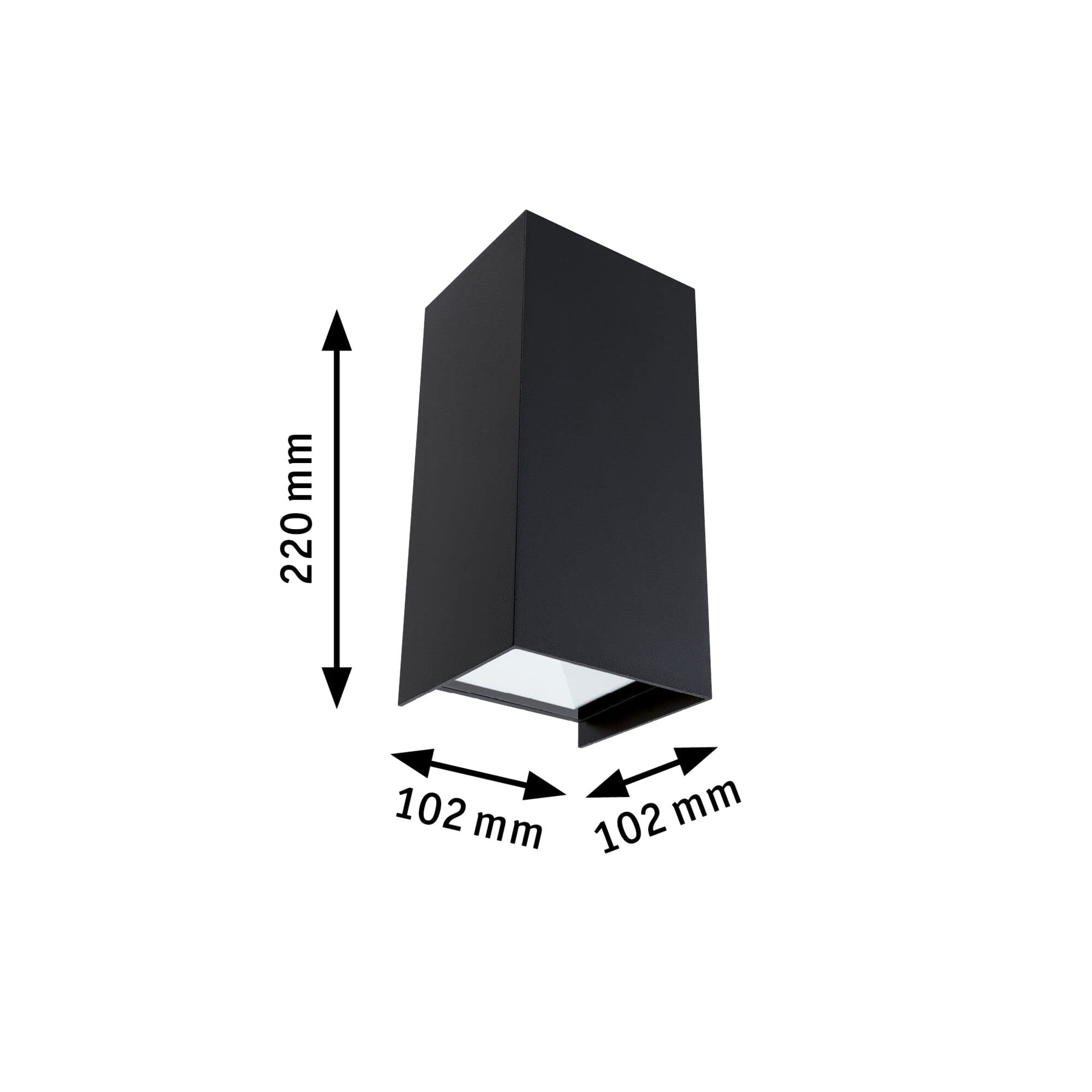 Paulmann 94325 - Set di 2 lampade LED per esterni Flame IP65, luce bianca calda, rettangolare, incl. 2 x 5,8 Watt, illuminazione per esterni, in alluminio, 3000 K