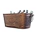 BREKX Copper Finish Hammered Creighton Pebbled Metal Beverage Ice Bucket Tub