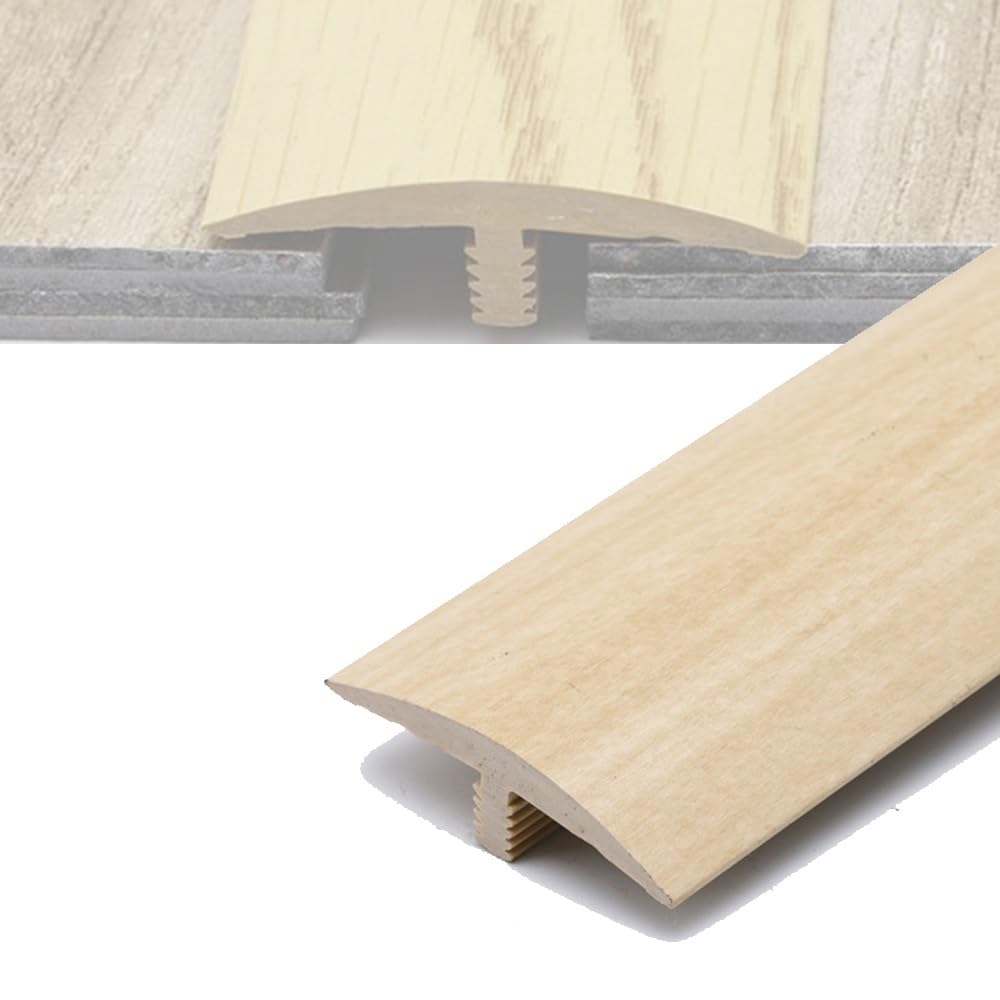 35.4in T-Molding Floor Edging Trim Strip, PVC Doorway Threshold Strip, Cuttable Flooring Transition Floor Gap Connecting Strips(Maple)