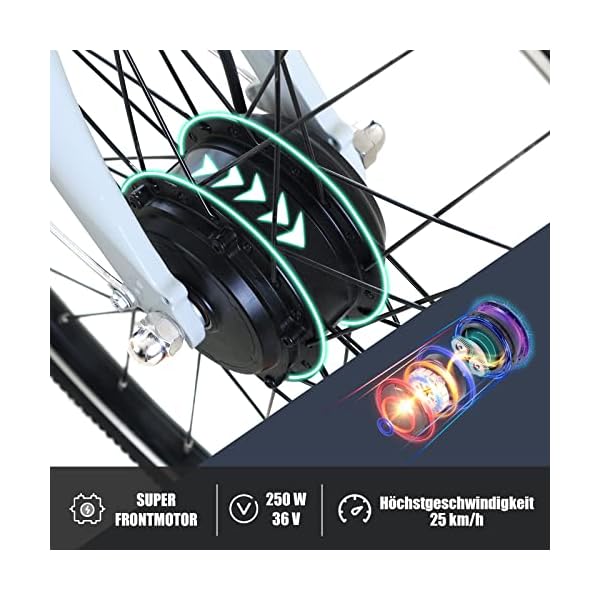 ProTour E-Bike für Damen Herren, 28 Zoll, Elektrofahrrad E-Citybike RC820, 10,4Ah Akku, 250W Frontmotor, 7-Gang Shimano Kettenschaltung, 25 km/h, mit Gepäckträger, Tiefeinsteiger, Alu-Rahmen leicht – Bild 5