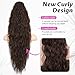 Isaic 30 Inch Claw Clip Ponytail Extension for Women, Long Wavy Pony Tails Hair Extensions Fluffy Natural Synthetic Hairpiece Gorgeous Clip on Ponytails for Daily Use(Dark Brown)