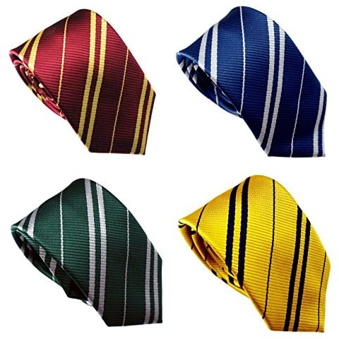 LilMents 4 Pack Pinstriped Formal Necktie Tie Set (Red, Blue, Green, Yellow) Cover