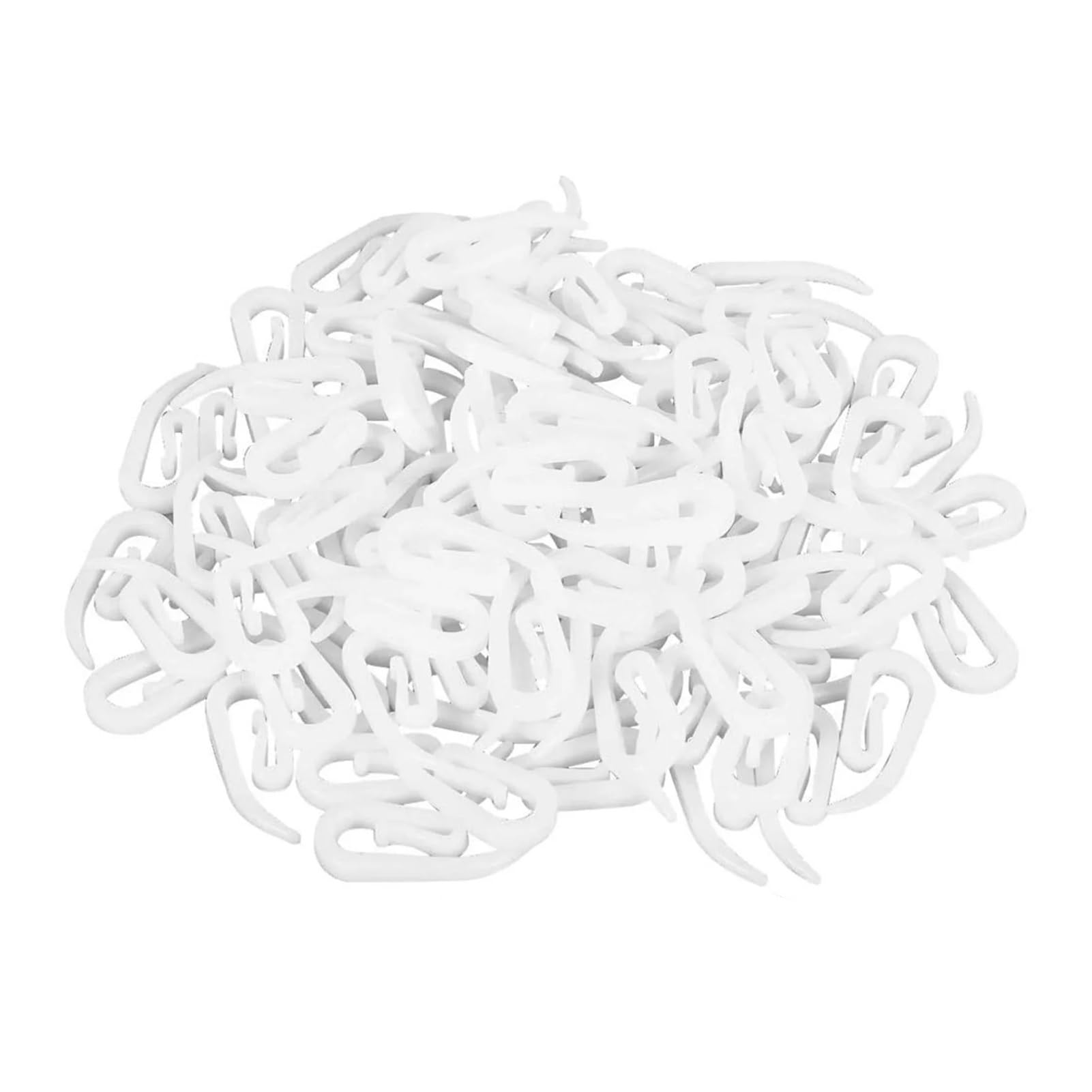 Curtain Hanging Hooks Ring Window Curtain Hanger Hooks White Plastic(100pcs)