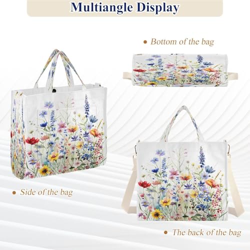 Spring Flower Women's Tote Handbags Top Handle Satchel Shoulder Bag Crossbody Bag 6