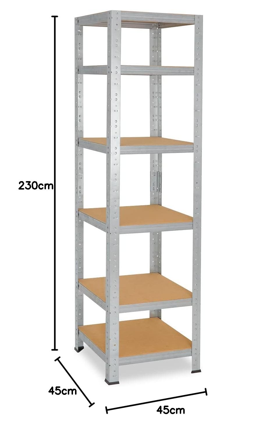 Scaffale Metallico Per Garage - 230x110x45 Cm, 5 Ripiani, Capacità 175 Kg - Foto 10