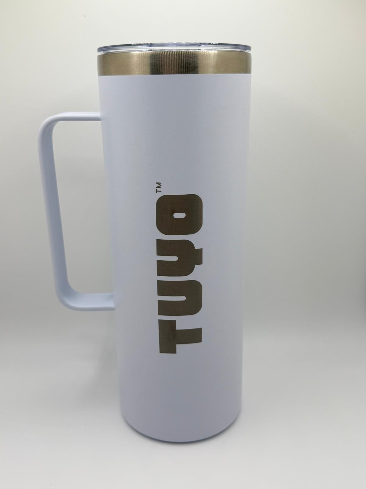 TUYO White 20oz Insulated Coffee Tumbler & Reusable Tote Bag – Stainless Steel Travel Mug with Leak-Proof Lid – Eco Gift Set for Work, Travel, Gym