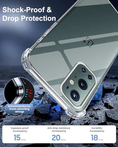 Image of Jkobi Back Cover for OnePlus 9 Pro (Shockproof Crystal Clear Anti Yellow Case | Drop & Camera Protection | Hard Polycarbonate)