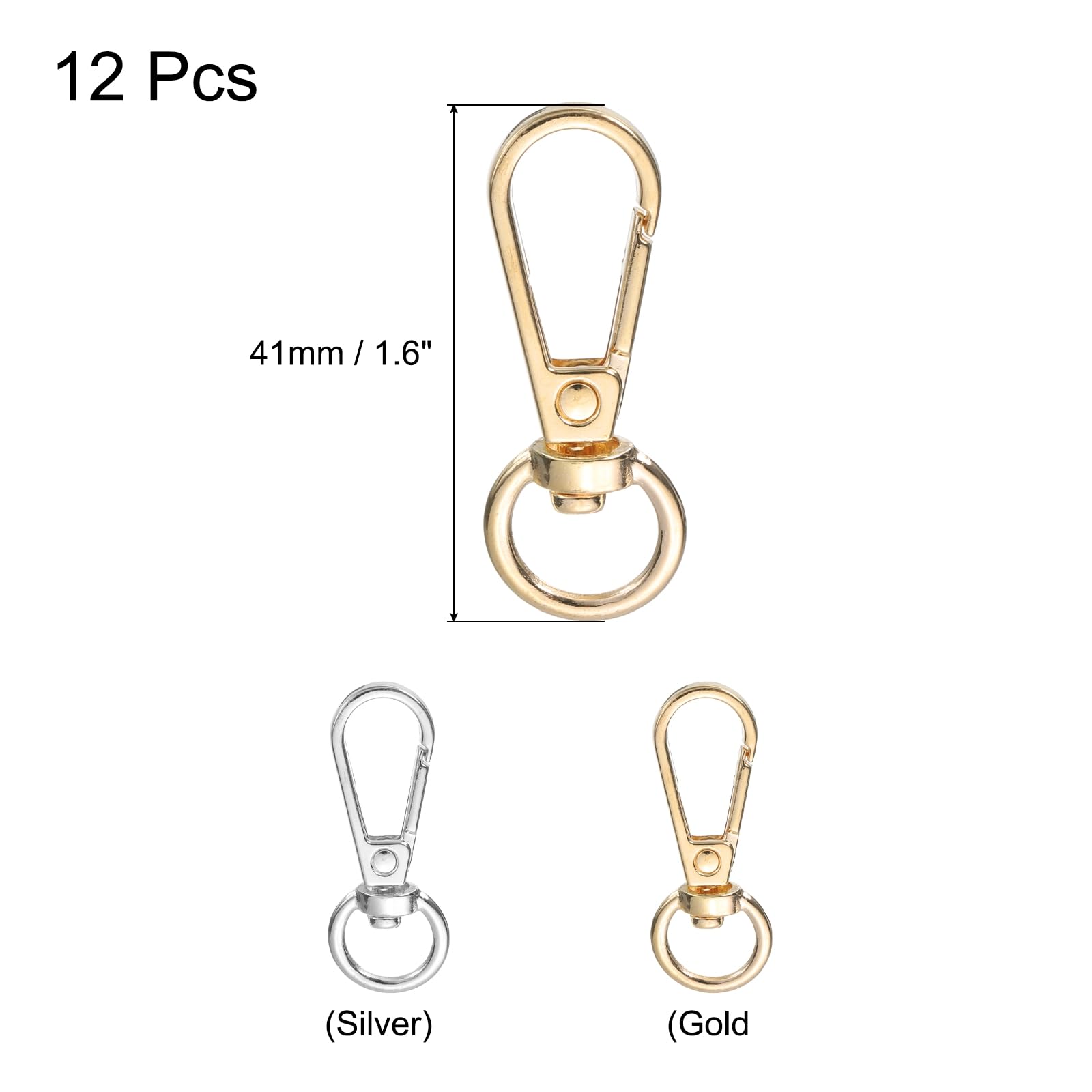 uxcell 1.6" Swivel Lobster Claw Clasps Keychain - Image 2