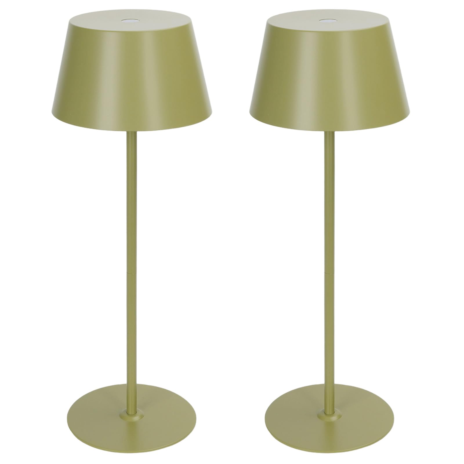 Aigostar 2 Piezas Lámpara de Mesa Magnética Táctil, Lámpara de Mesita de Noche Inalámbrica con 3 Temperaturas de Color y Brillo Regulable, Recargable USB para Dormitorio, Estudio (Verde)