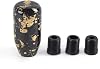 Gear Shift Knob,Universal Carbon Fiber Forged Pattern Car Manual Gear Shift Knob with 3 Adapters,Gold