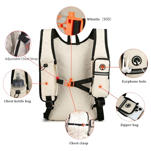 15L Small Hiking Backpack Foldable Ultralight Trekking Camping Outdoors Backpack for Women Men (beige) - Image 4